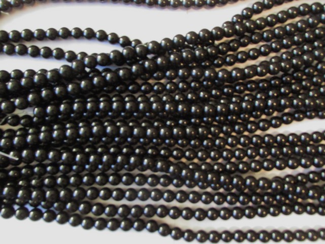 (image for) Black Onyx 10mm round beads #1411-TU