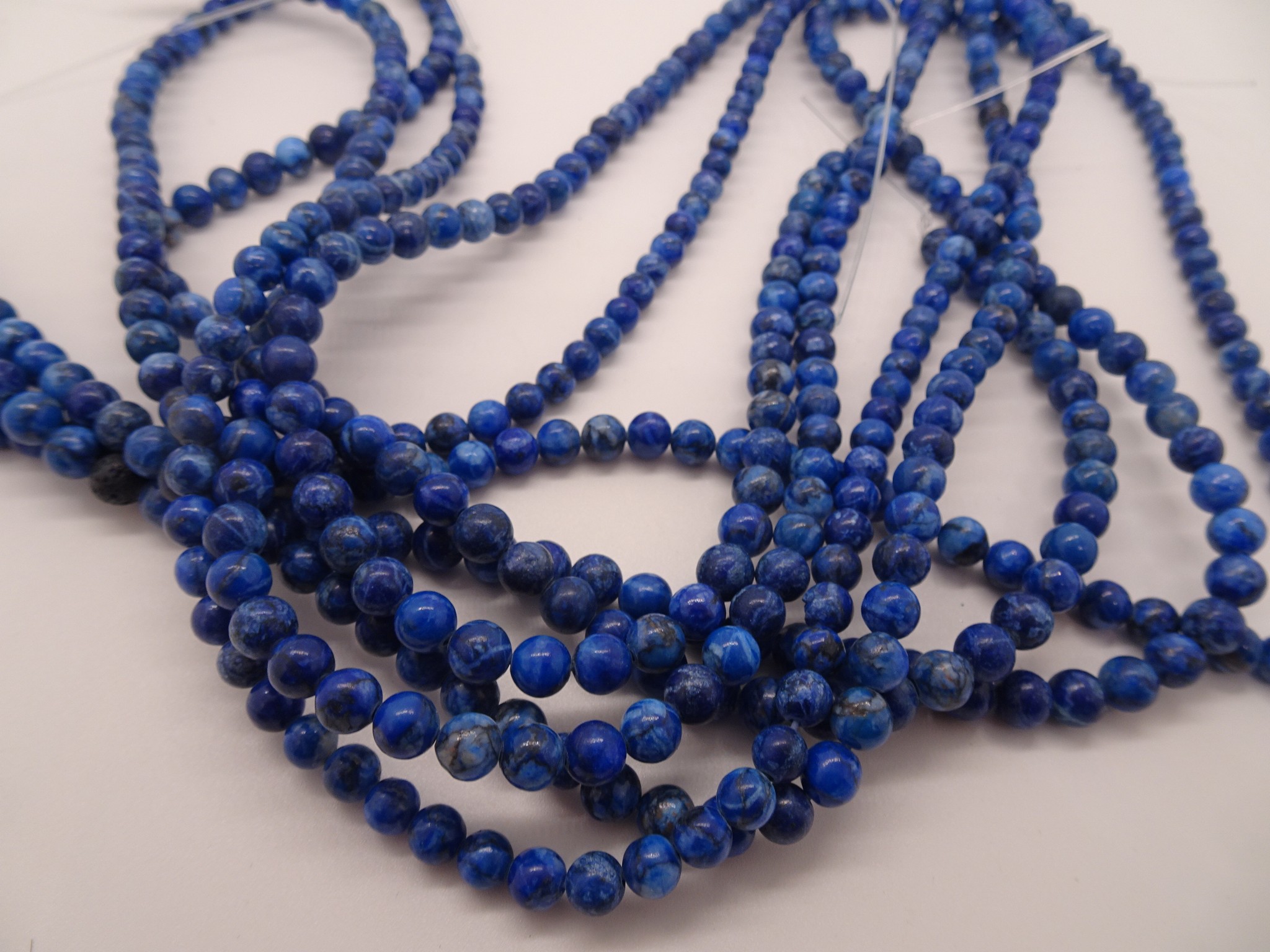 (image for) Blue magnesite round 6mm beads #1046