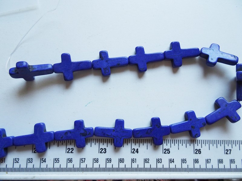 (image for) Blue cross beads 30mm #1233-EW