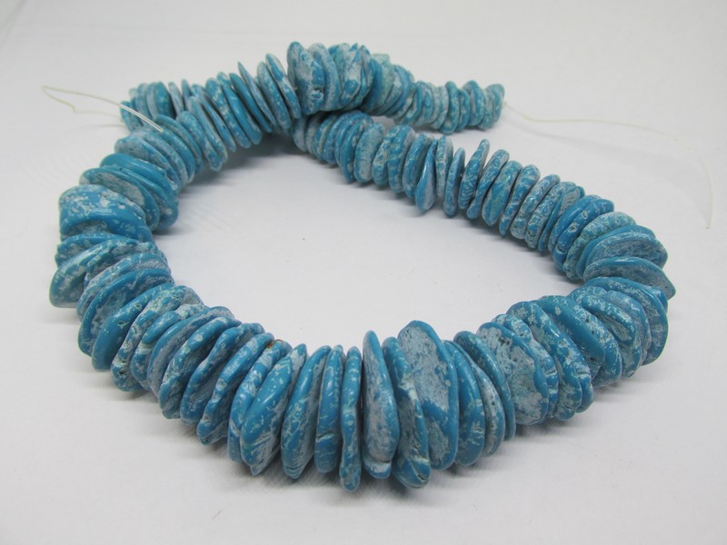 (image for) Turquoise blue Magnesite side drilled wafer #1017