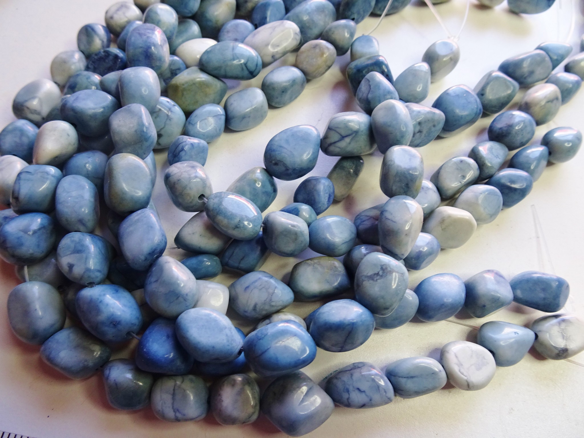 (image for) Blue nugget stone beads #1985