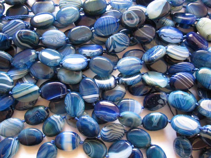 (image for) Blue agate oval 15x20mm #1265