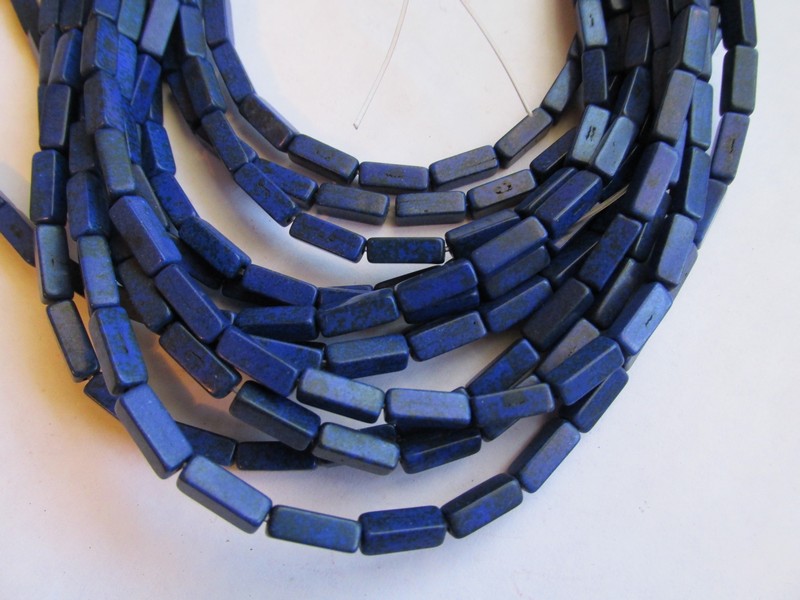 (image for) Blue tube beads 4x12mm #1821