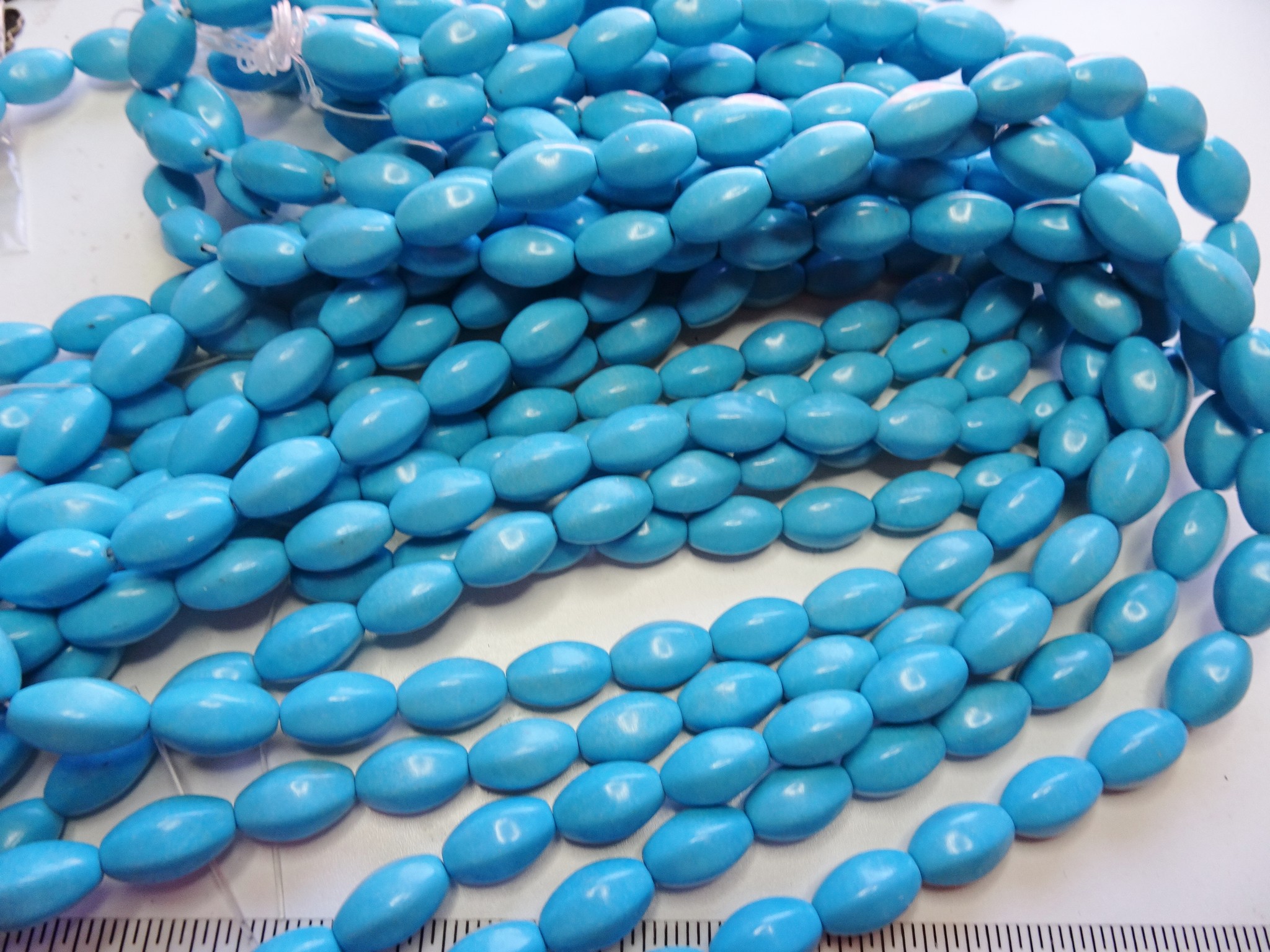 (image for) Turquoise blue barrel beads 10x16mm #1977