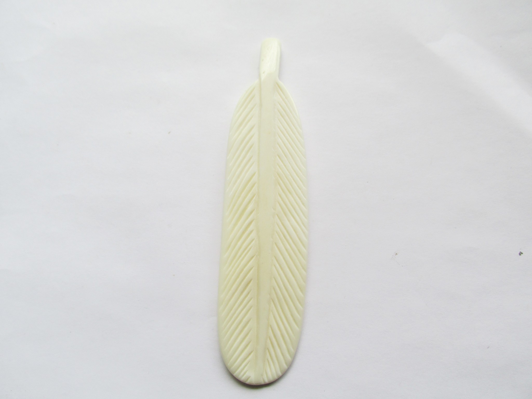 (image for) Bone feather 5" hole side to side at the top #MISC-10B