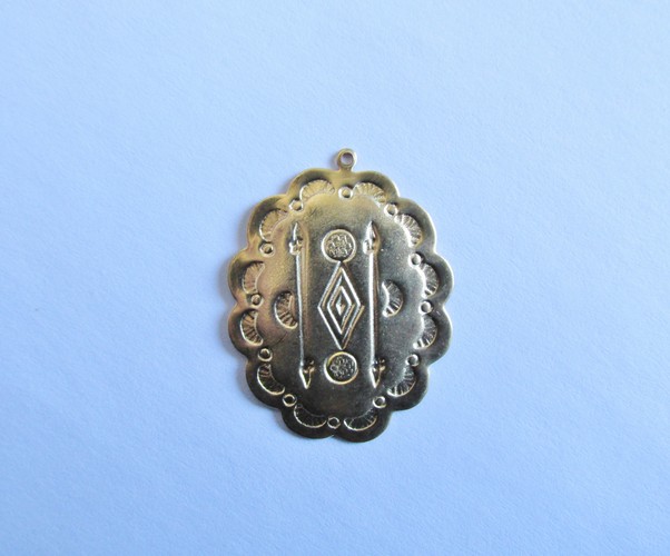 (image for) Raw Brass Concho Pendant/Earring Indian #SAL-BC