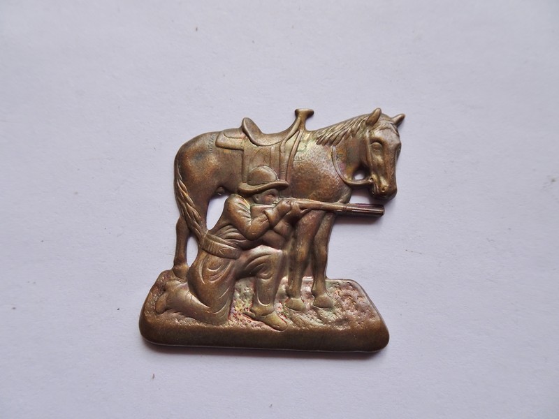 (image for) Western horse with shooter solid brass #B-24