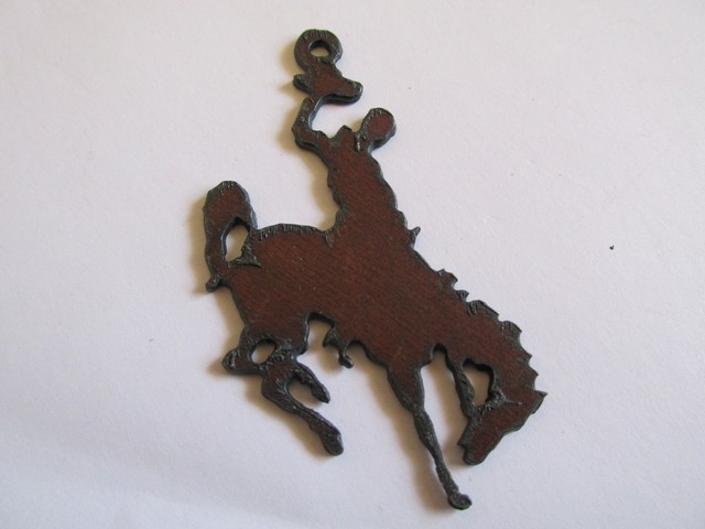 Bronc Rider with Cowboy Hat Pendant #RR-149 - Click Image to Close