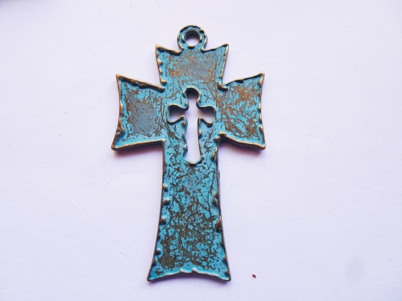 (image for) Cross pataina bronze pendant #RM-363