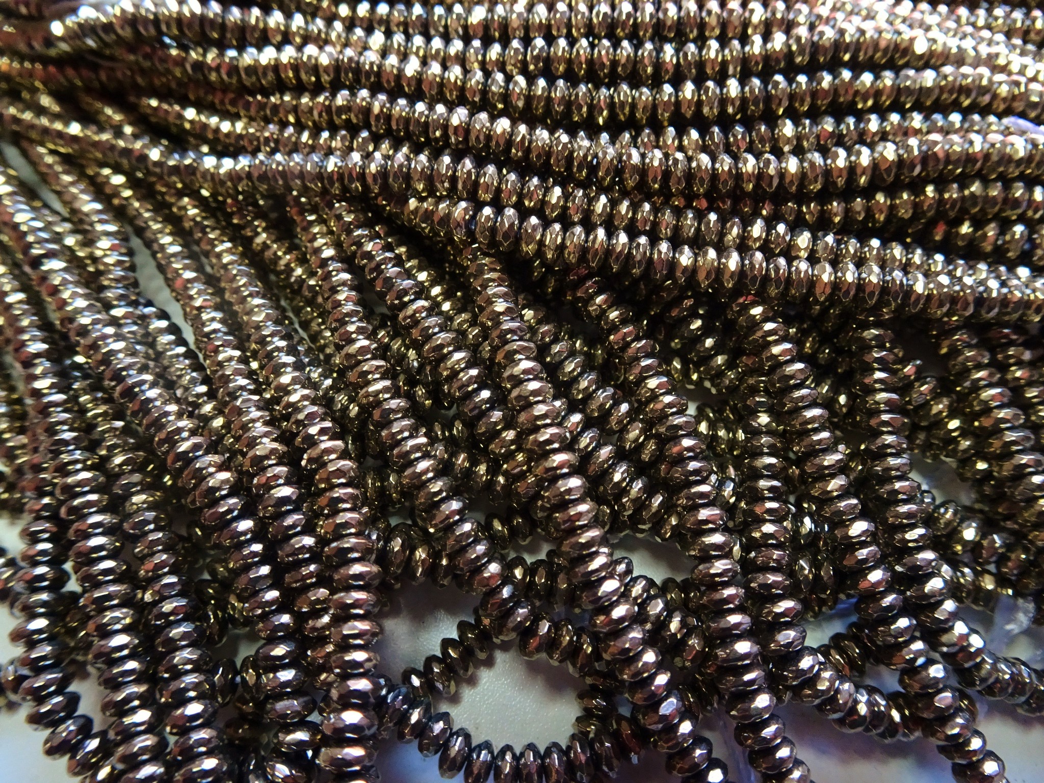 (image for) Bronze hematite faceted rondell beads 2x4mm #1709-TU