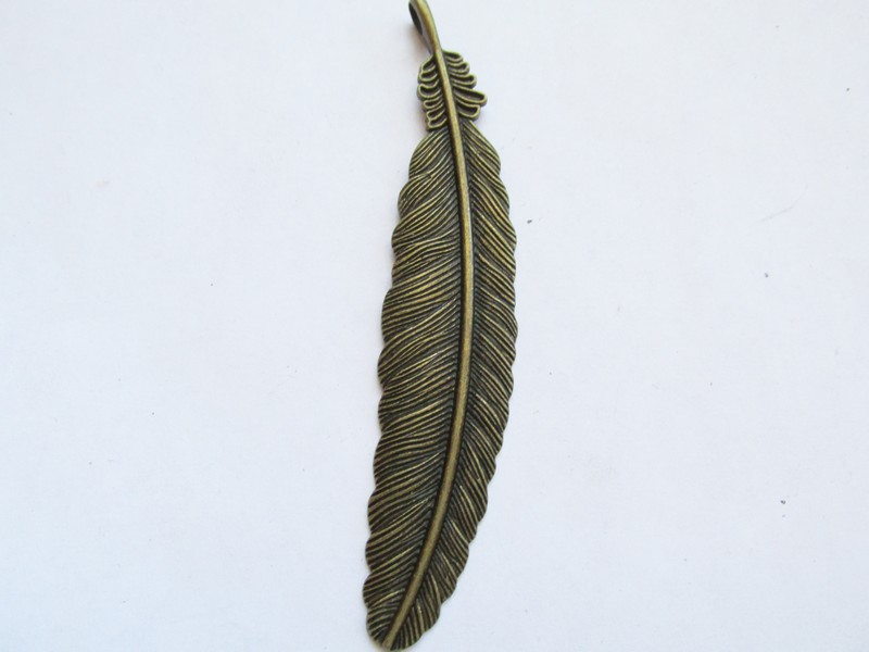 (image for) Feather pendant antique Bronze #MP100