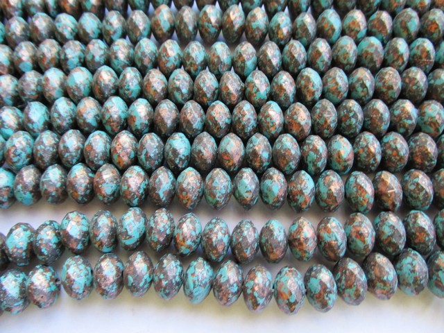 (image for) Turquoise and Bronze Acrylic Rondel #1797