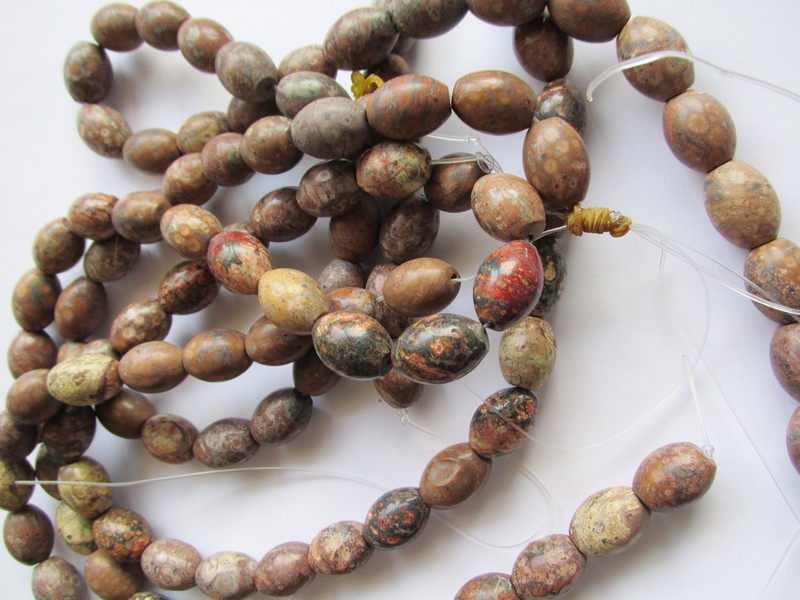 (image for) Brown agate barrel beads 13x17 appx #1609