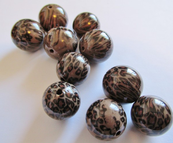 (image for) Brown and black leopard rounds (10pcs) HU13-1293