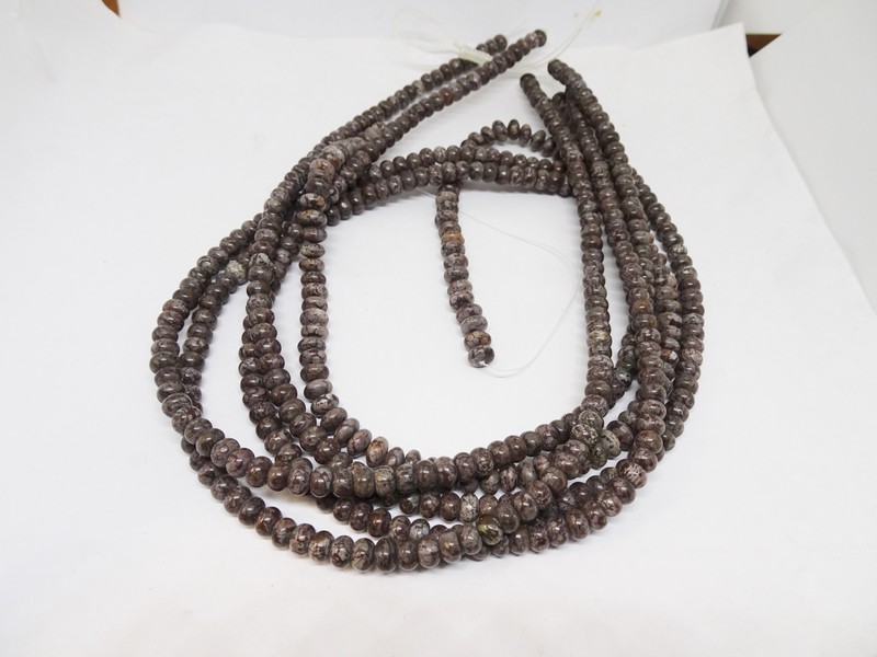 (image for) Brown jasper rondell beads 3x6mm #1670