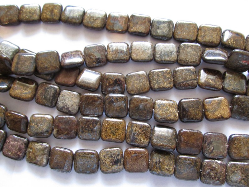 (image for) Brown square gemstone beads 16mm #1796