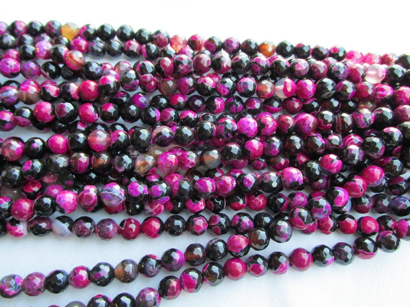 (image for) Maroon and Black agate 8mm round #1869