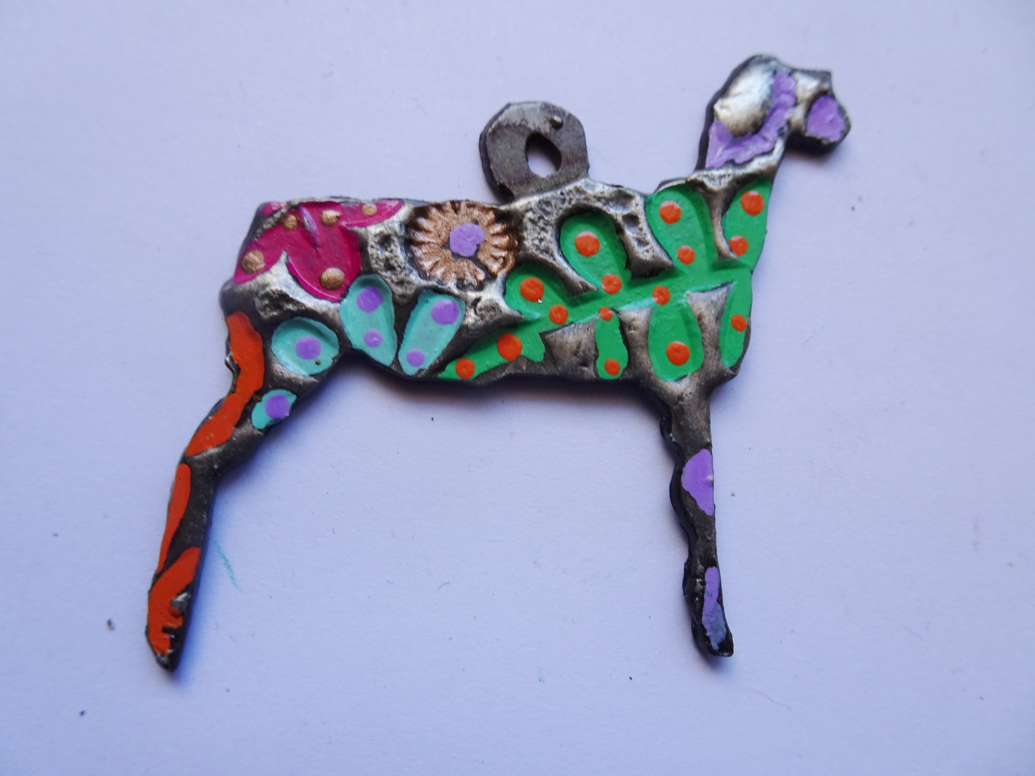 (image for) Show Lamb sheep metal painted pendant #C-23a