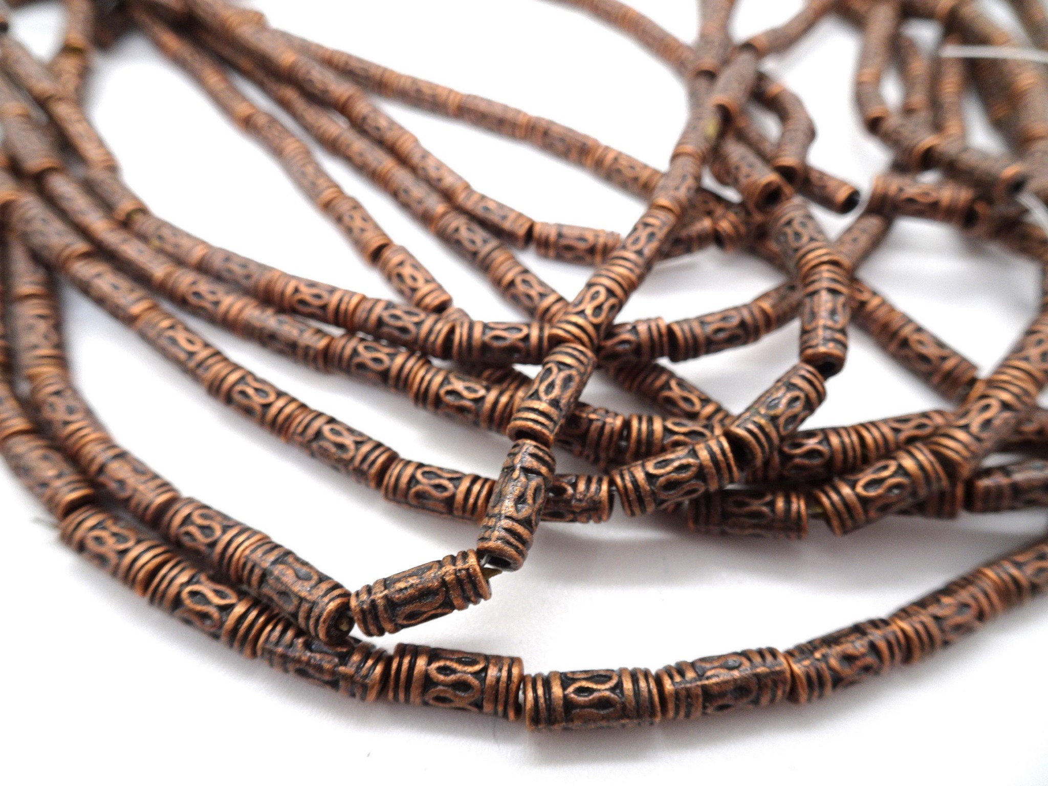 (image for) Copper zinc long tube beads #ZA60-C-9