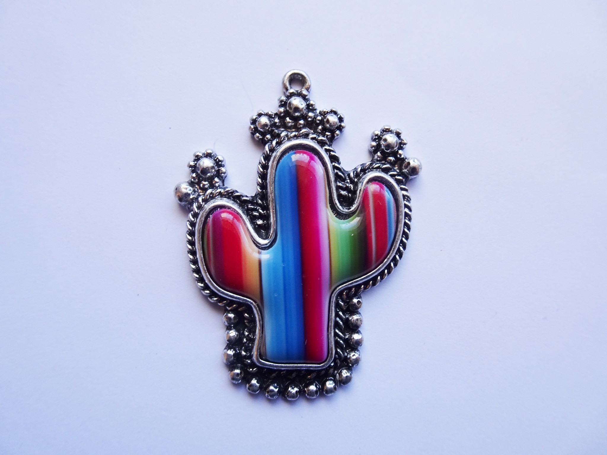 (image for) Cactus serape pattern jewelry pendant #RM-453