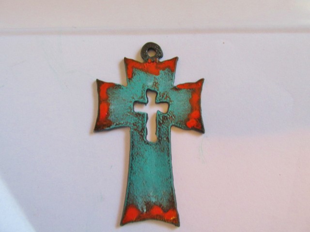 (image for) Cross Turquoise and Orange #PAT-5
