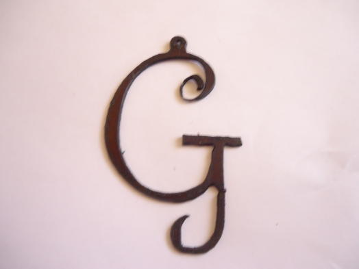 (image for) Initial Letter Curley Metal "G" 3" - Pendant #CMG-3