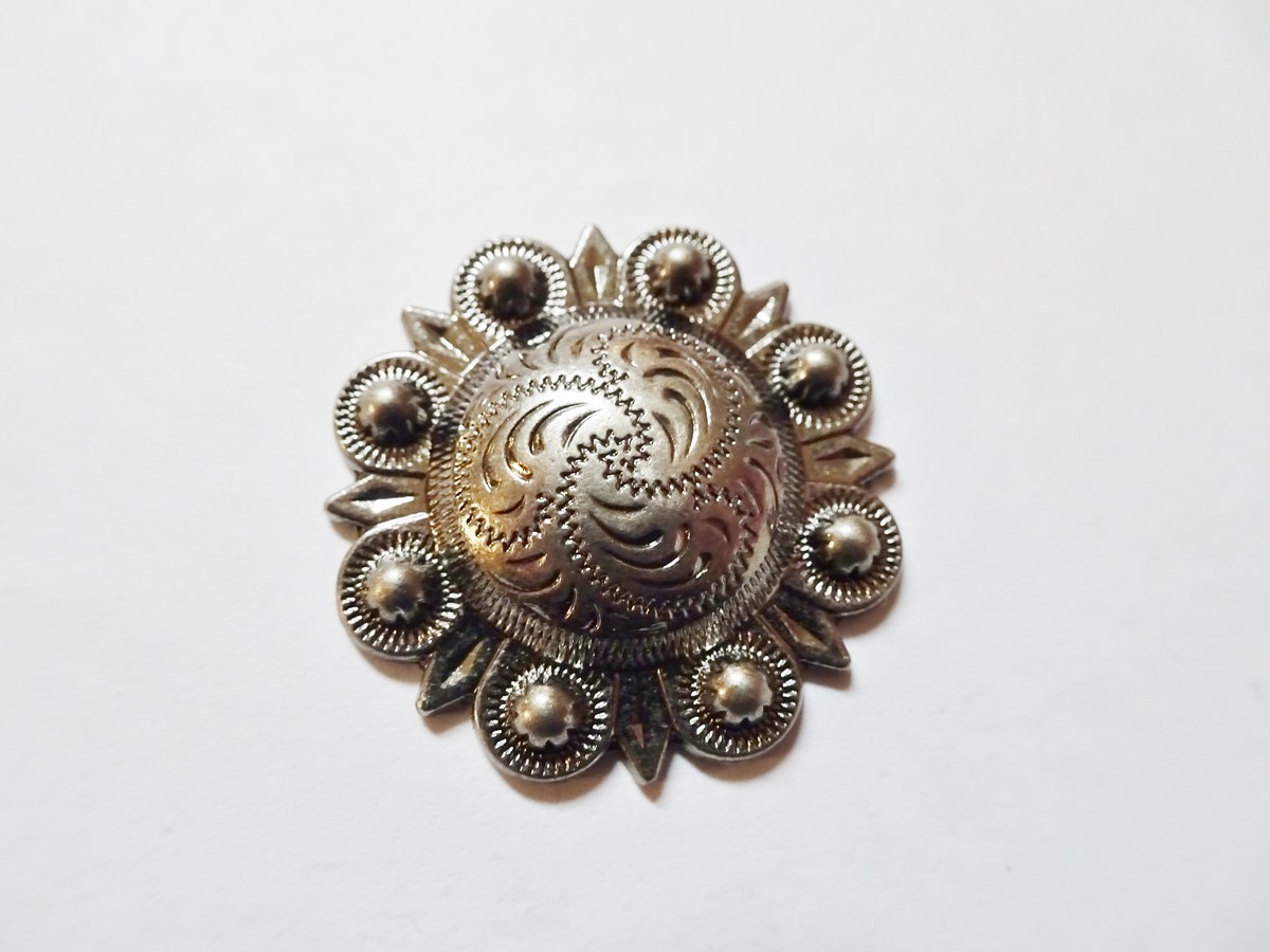 (image for) Antique silver flat back concho 1" #Concho-00A