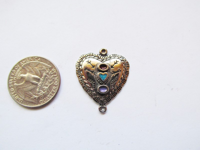 (image for) Connector - heart antique silver #CON6-B