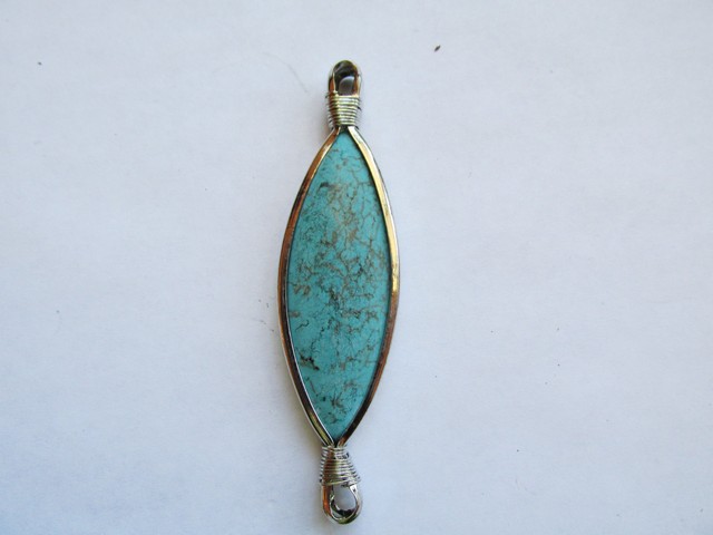 (image for) Turquoise stone magnesite connector pendant #CON56