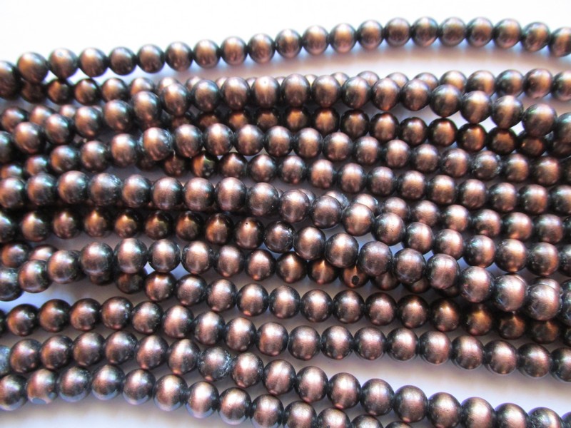 (image for) Copper faux Indian pearls acrylic round 6mm #1876