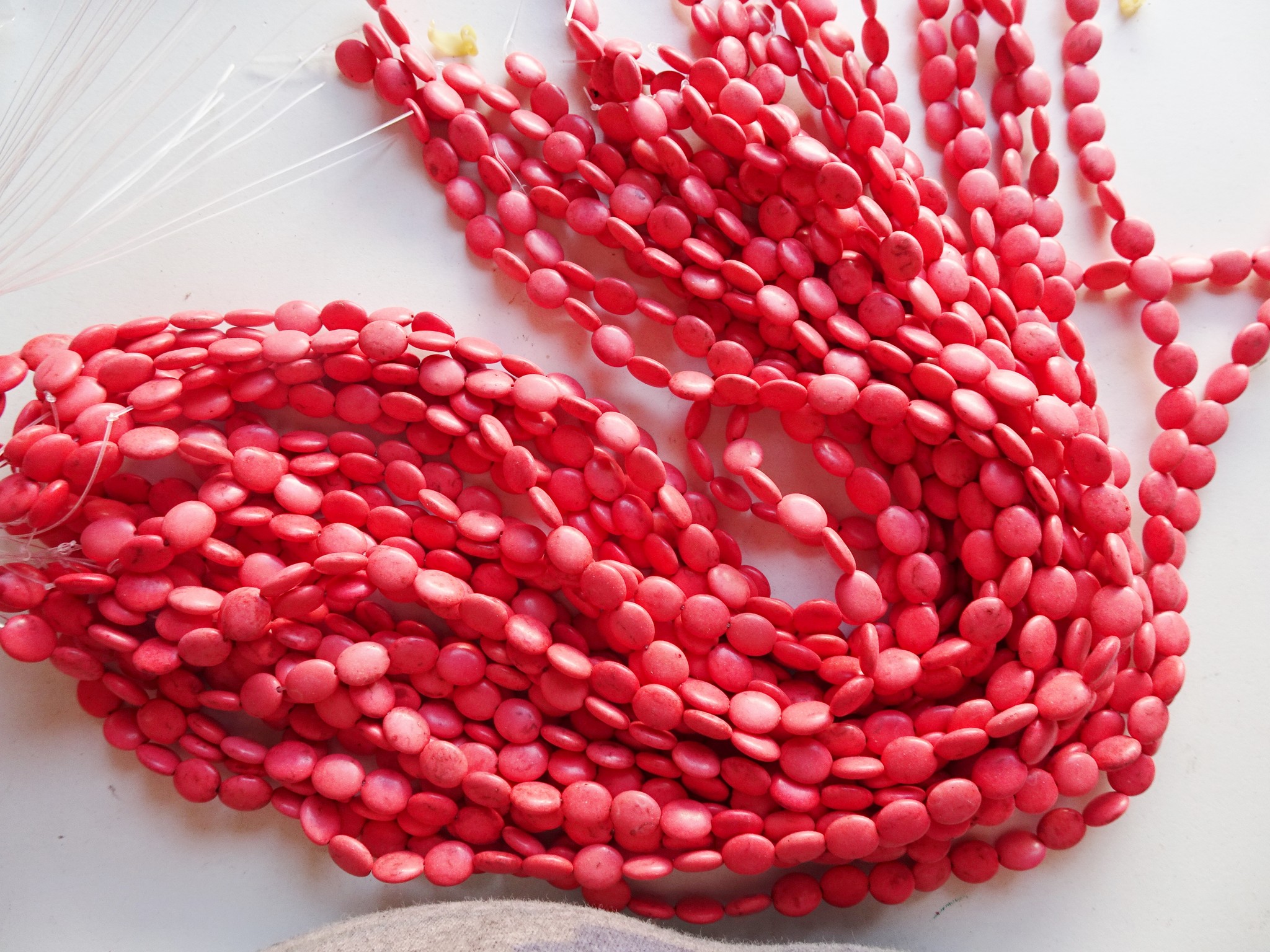 (image for) Coral colored oval beads 8mm #1737