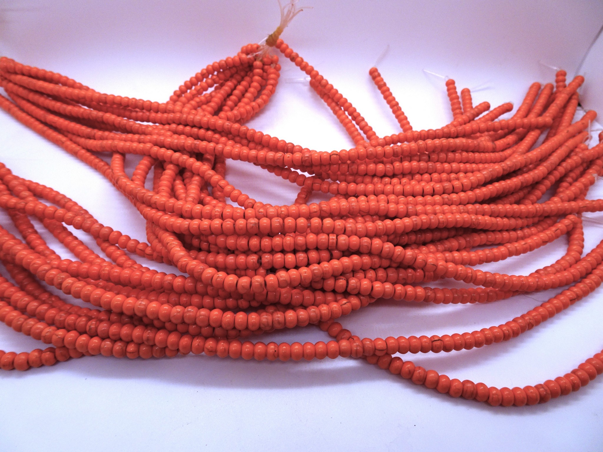 (image for) Orange coral rondelle beads 3x5mm #A1465