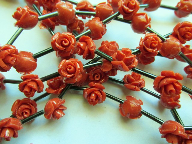(image for) Coral Rose Beads #1782my