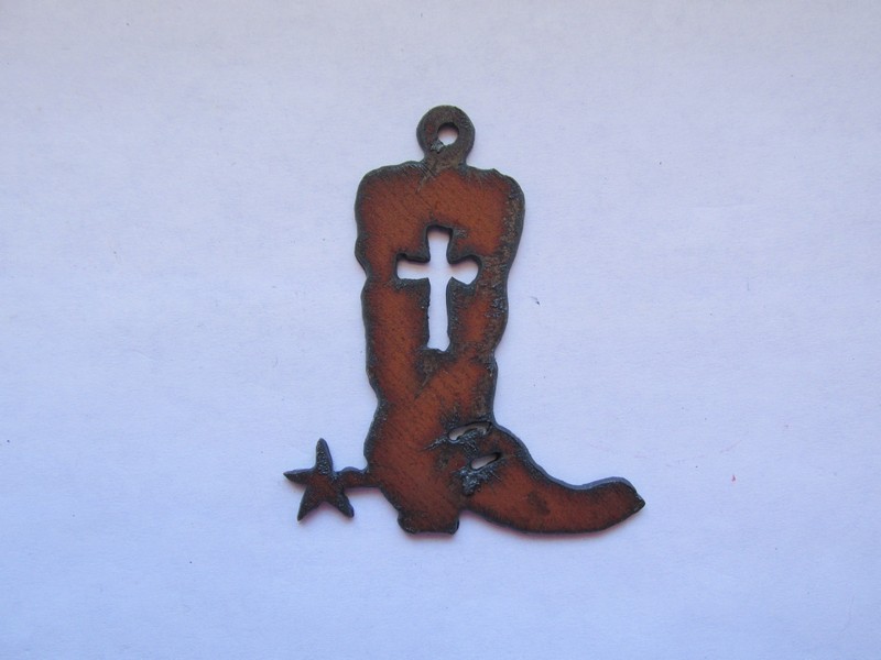 (image for) Cowboy Boot with Cross #RR-030