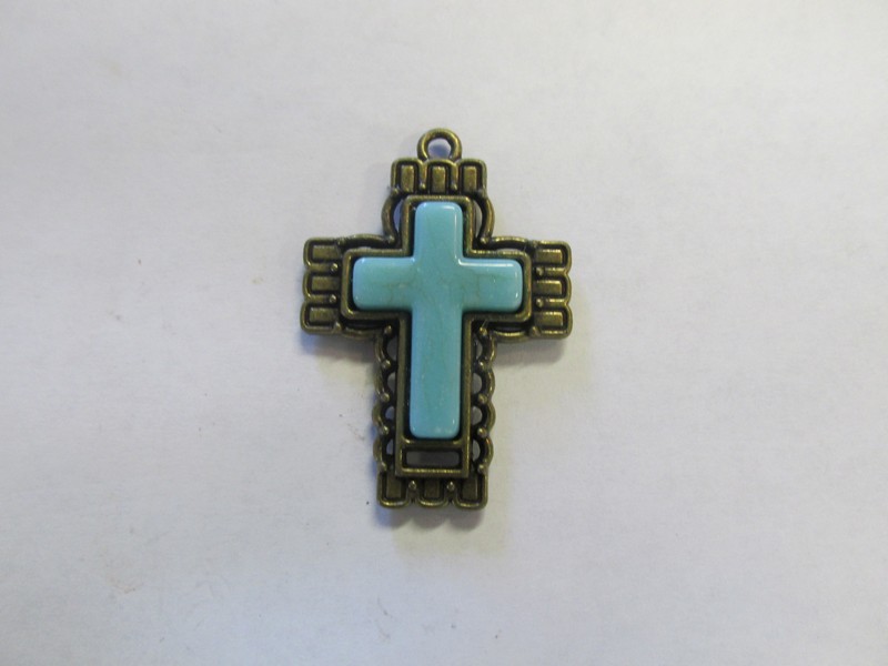 (image for) Cross antique bronze small pendant/earring # PP66