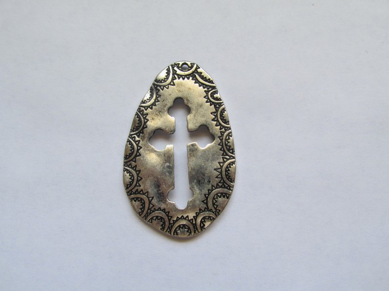 (image for) Antique Silver Cross Out Pendant #MP63