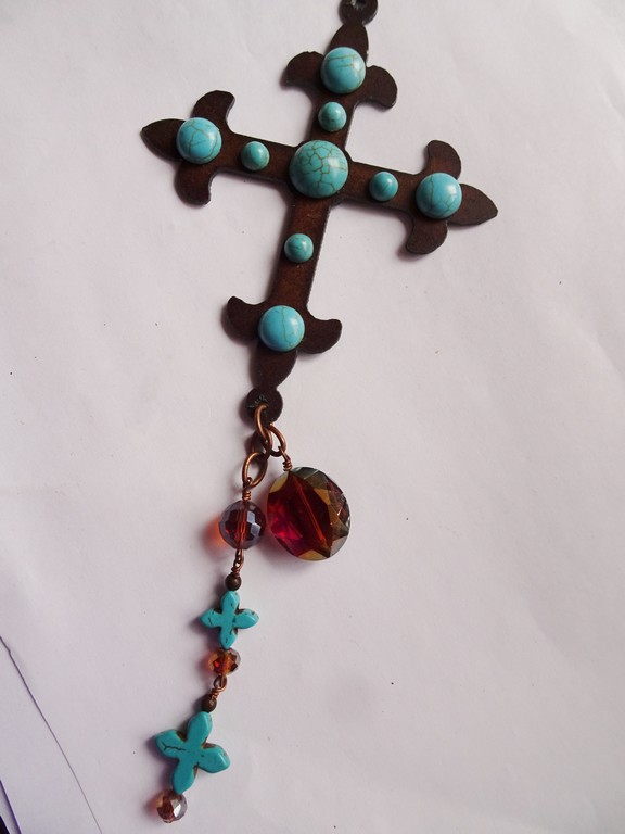 (image for) Cross pendant with dangle #RM-376