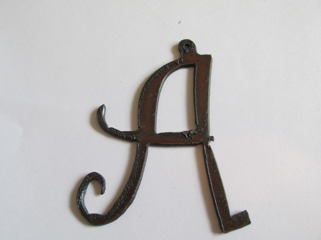 (image for) Initial Letter Curley Metal "A" 3" - Pendant #CMA-3