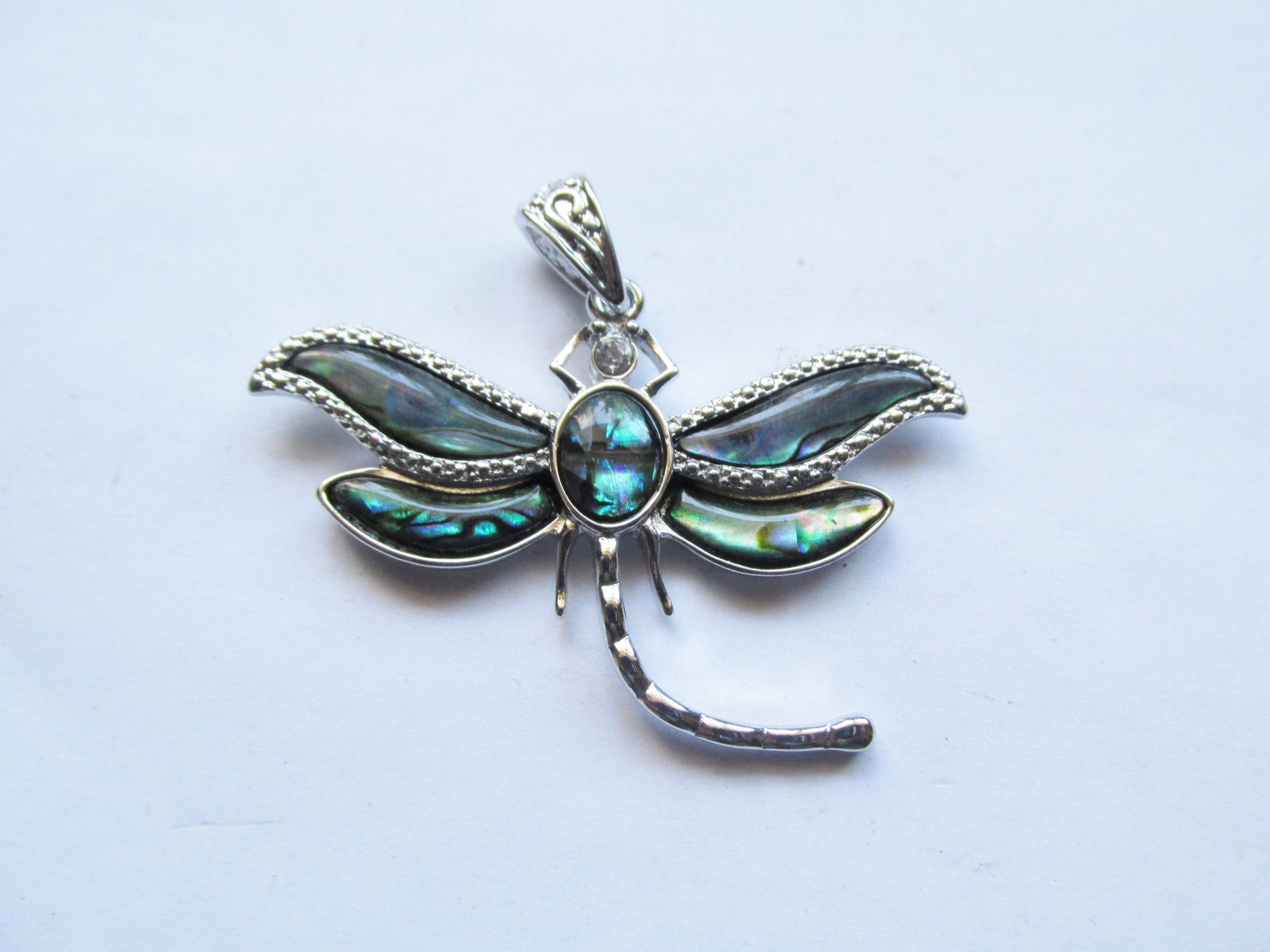 (image for) Dragonfly with faux Abalone shell pendant #RM324