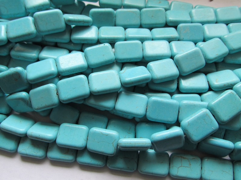 (image for) Turquoise rectangle howlite - #1729