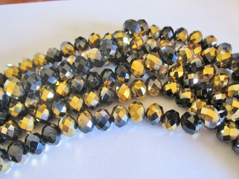 (image for) Black and Gold Faceted Crystals #1681