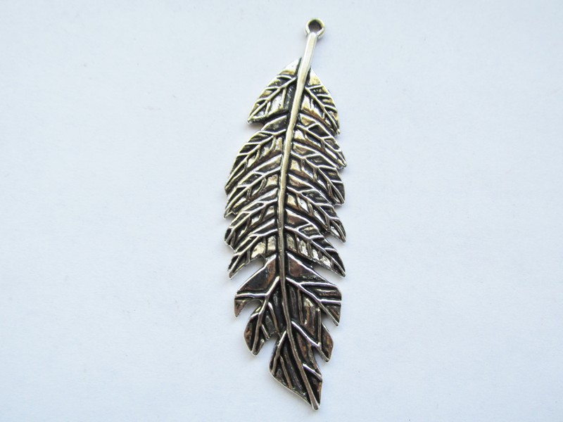 (image for) Feather antique silver pendant #MP112