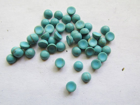 (image for) 4mm round turquoise cabochon 20pcs #Ecab-38BB