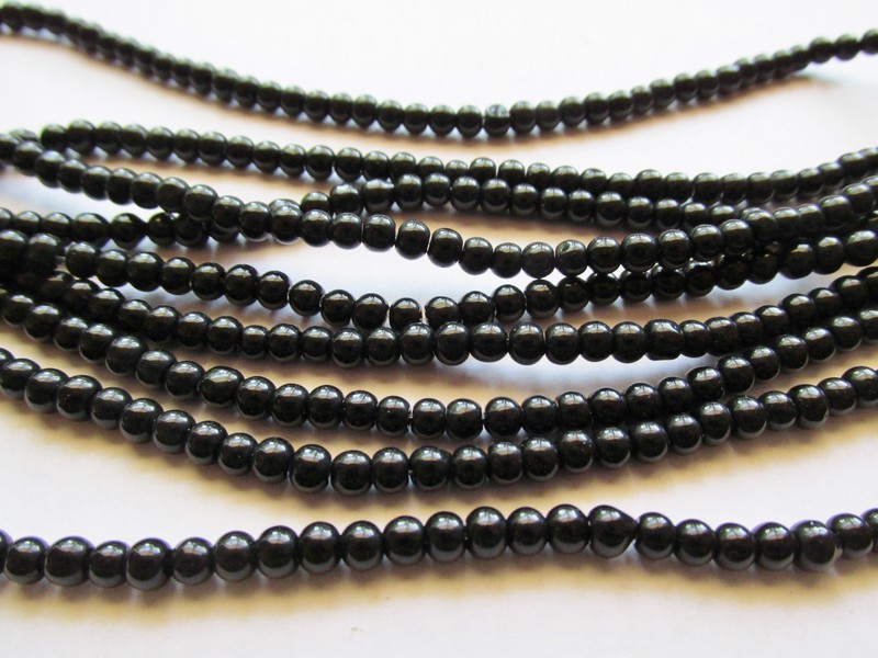 (image for) Black Round Beads 4mm #1197