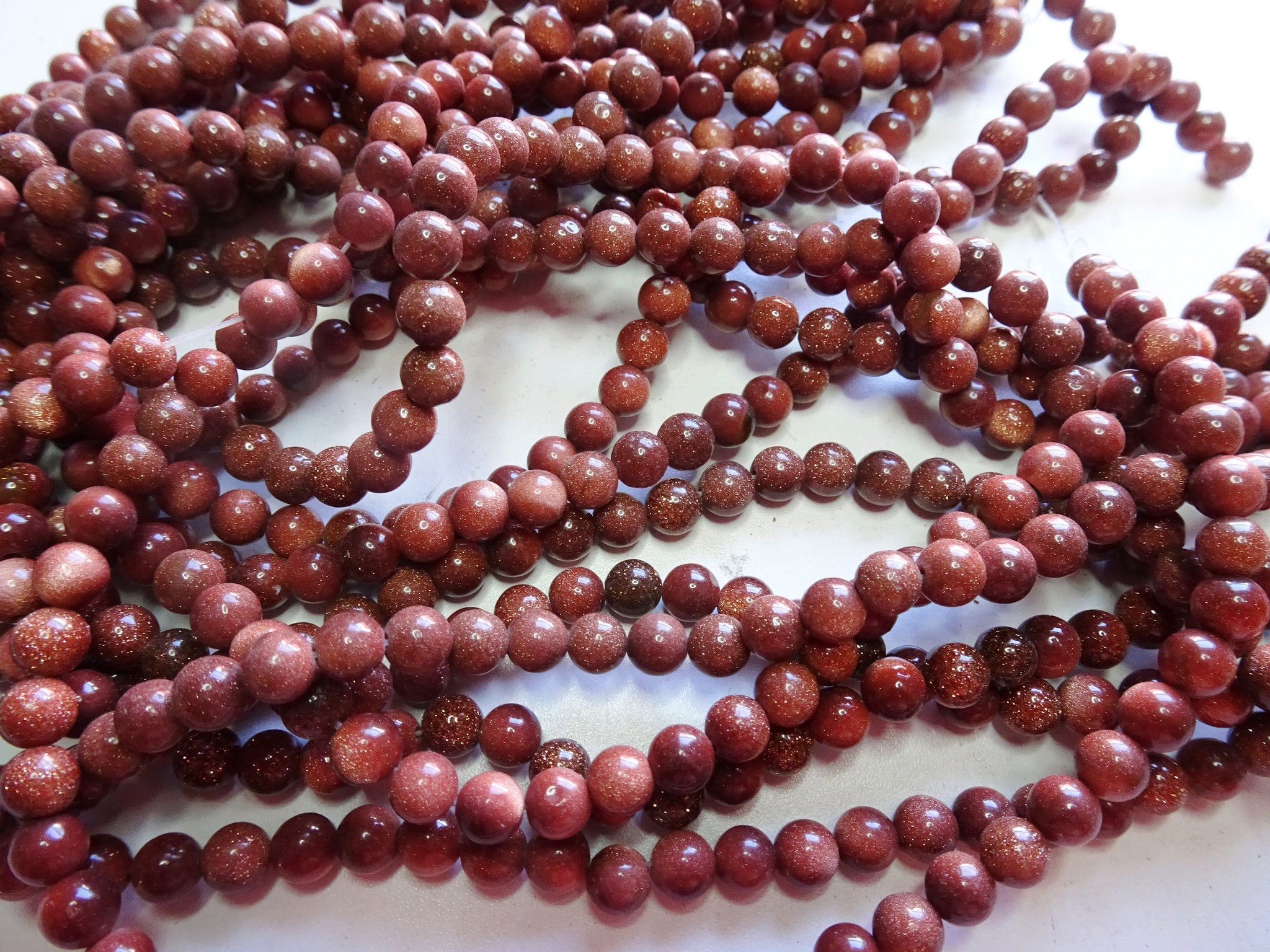 (image for) Goldstone 6mm round beads #1142Q