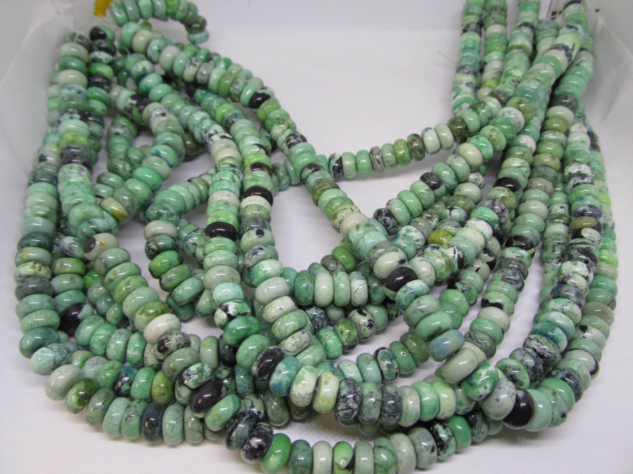 (image for) Green Jasper abacus rondell 10mm #1032