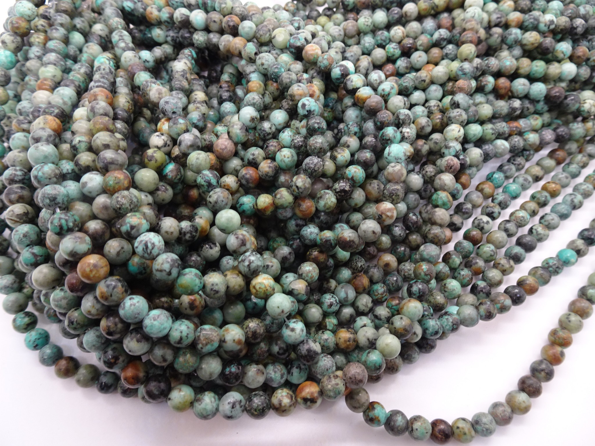 (image for) Green African Turquoise rounds 6mm #1836-BB