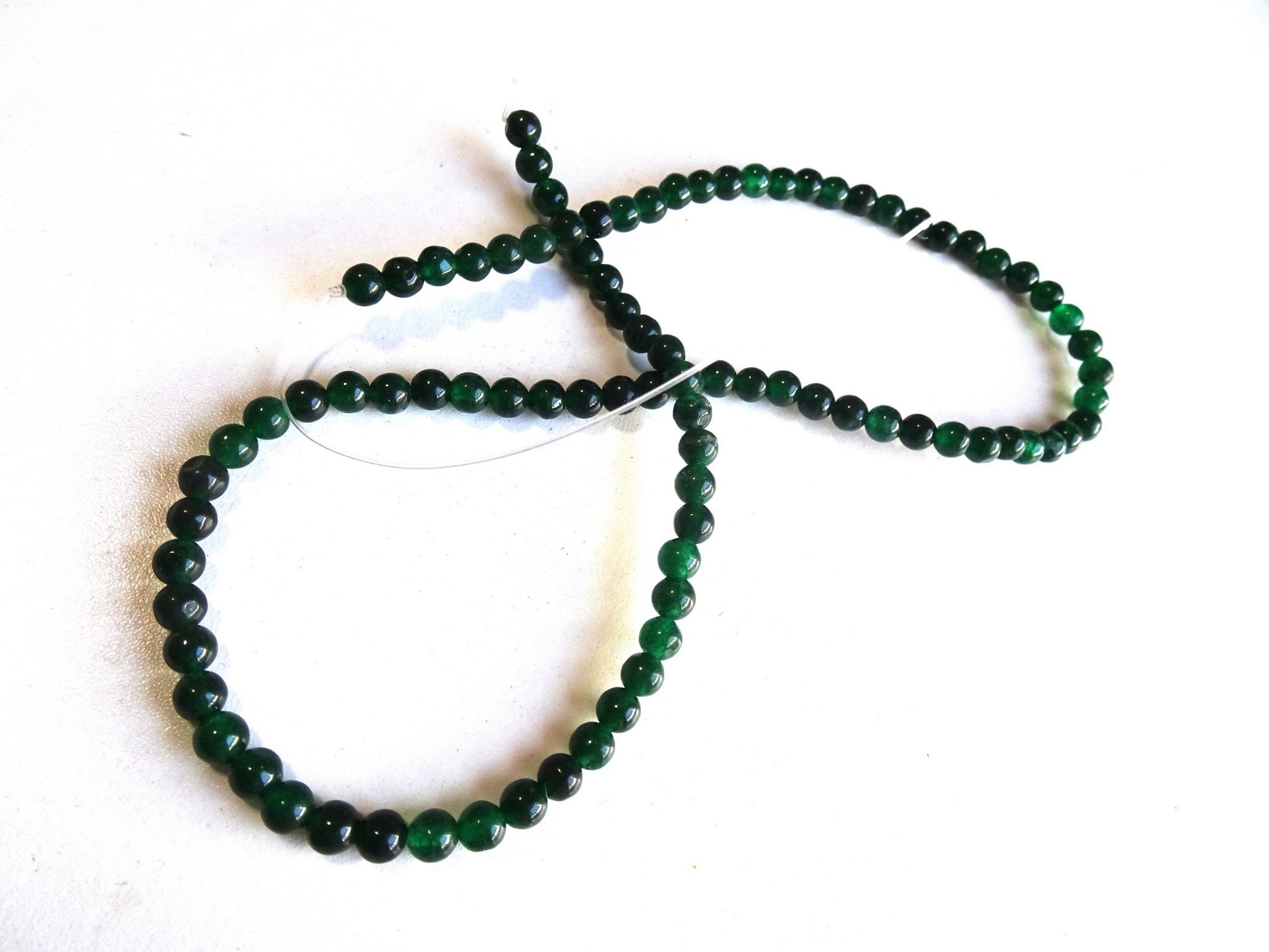 (image for) Green died Agate round beads 5mm #1499