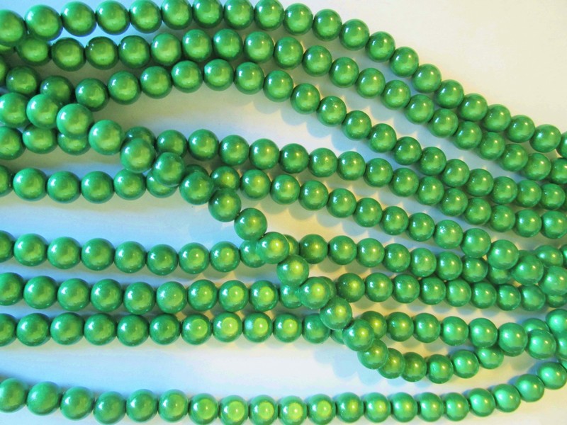 (image for) Green Glow Round Beads #1724