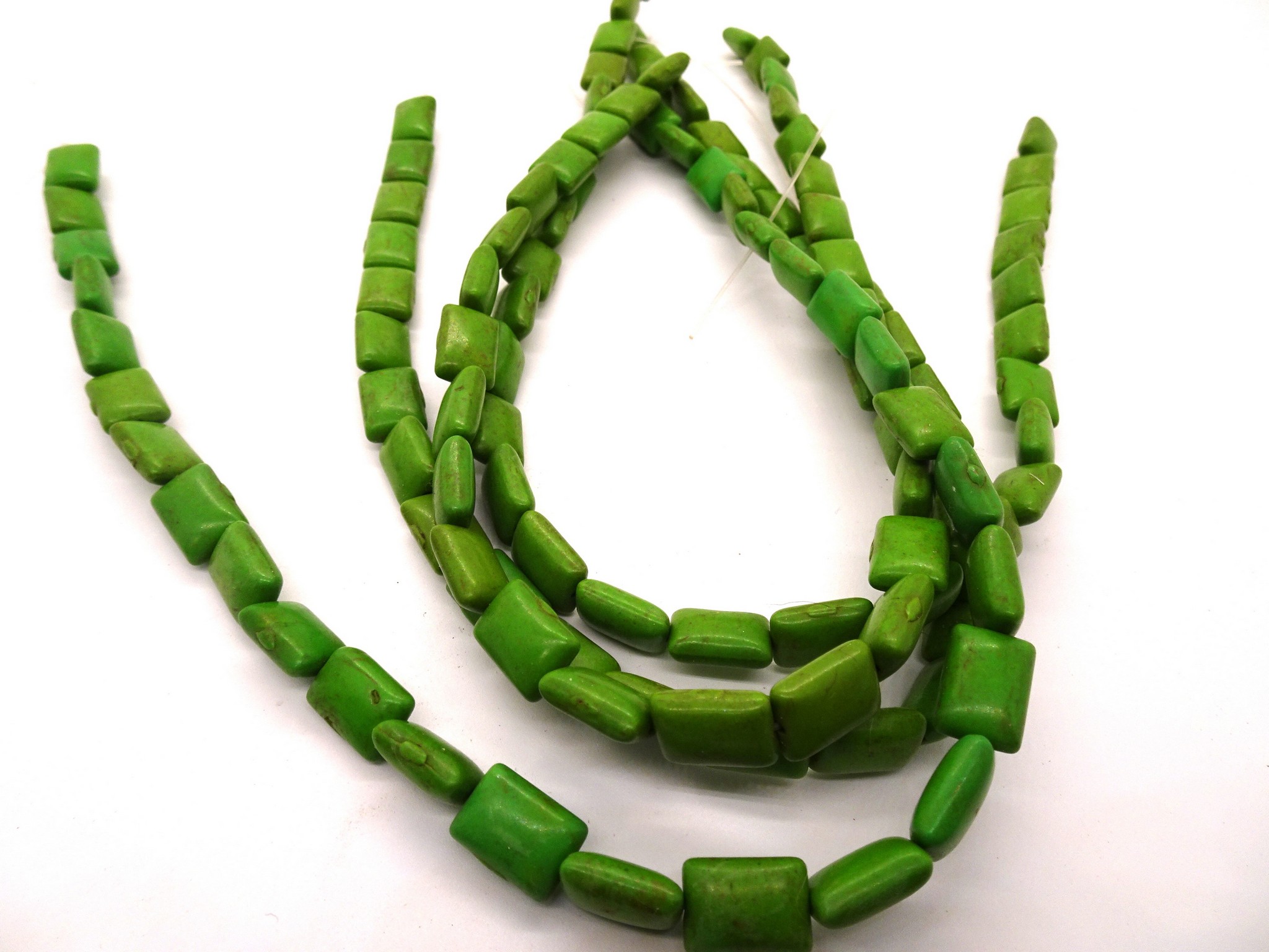 (image for) Green rectangle beads #1496-A